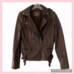 REAL Tinley Road Brown Genuine Leather Jacket Size Medium 2XHP